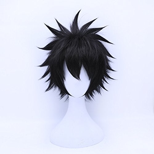 KiyaCos Short Black Fluffy Anime Fans Role Play Unisex Cosplay Wig (Not Styled) - Image 3