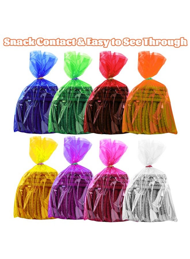 Cinvo 160 Pcs Colored Cellophane Bags with Twist Ties Cello Treat Bags for Bakery Popcorn Cookies Candy Dessert Party Halloween Christmas Supplies (8 Colors, 6x 9 Inch) - Image 3