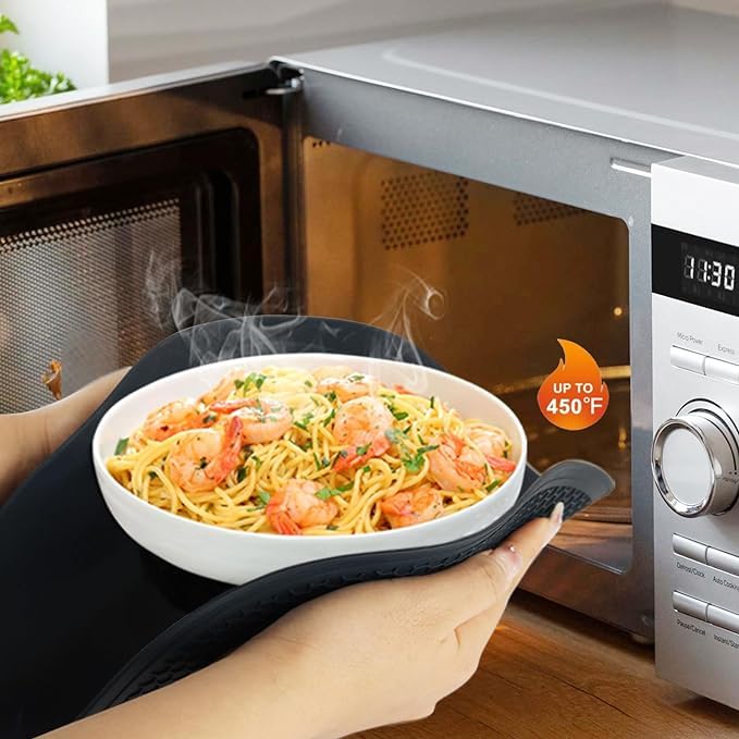 EZYHOME 3Pcs Multi-Purpose Silicone Microwave Mat Protect from Spill Overs, Splatter Guard, Trivet, Hot Pad, Hot Pot Holders, Jar Opener, Dishwasher Safe Heat Resistant (20cm, 25cm & 30cm) - Image 2