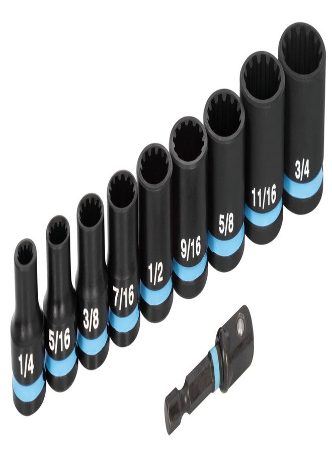 Spyder 10-Piece 3/8-Inch Drive SAE Impact Socket Set with Adapter (19702) - Image 1