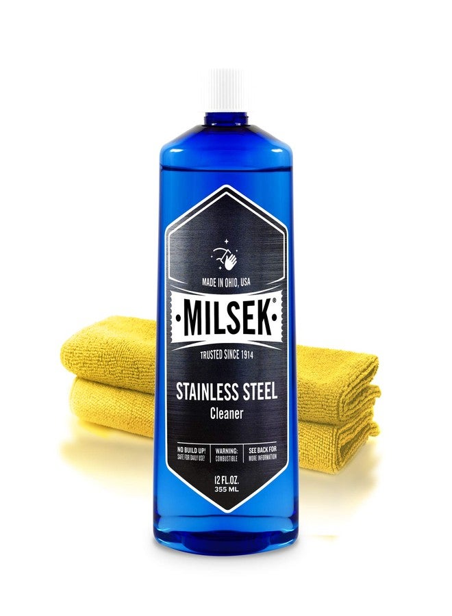 Milsek Stainless Steel Cleaner & Microfiber Cloth, 12-Ounce - Image 1