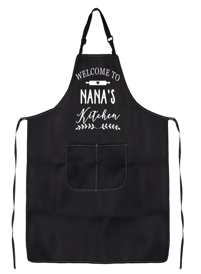 PXTIDY Welcome to Nana’s Kitchen Nana Grandma Gift Grandma Apron With Pocket Grandma Baking Cooking Apron (NANA'S kitchen) - Image 1