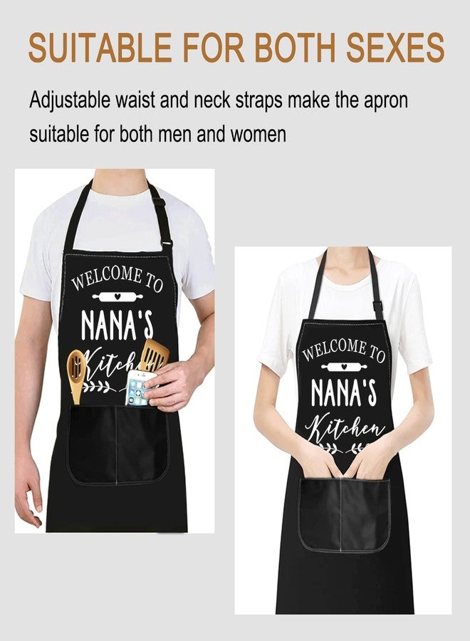 PXTIDY Welcome to Nana’s Kitchen Nana Grandma Gift Grandma Apron With Pocket Grandma Baking Cooking Apron (NANA'S kitchen) - Image 5