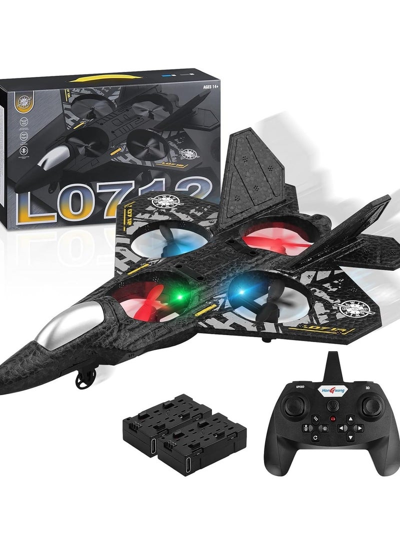 RC Aeroplane 2.4GHz Remote Controlled Aeroplane L0712 Quadcopter Floating Fighter Plane RC Aeroplane RTF for Beginners, Children and Adults, APlane Toy with Coloured Lights USB Charging (Assorted Colors) - Image 2