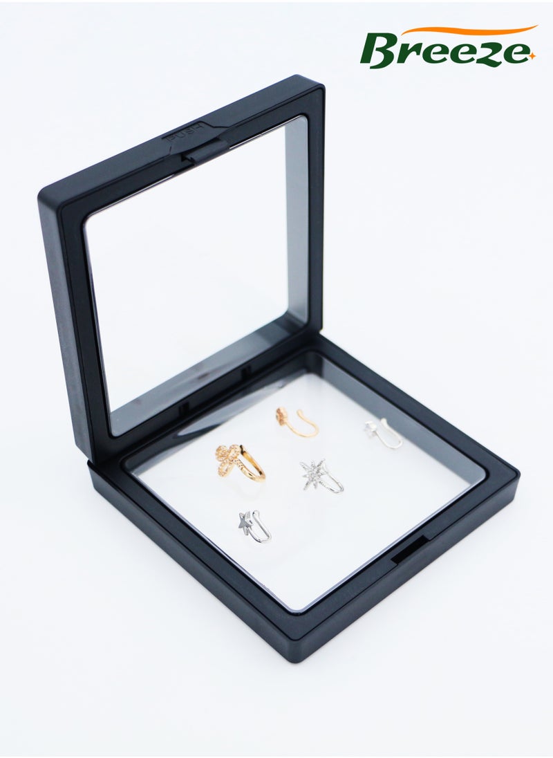 Breeze - 5-piece set of women's jewelry, star, moon, diamond, no piercing, personalized U-shaped nose clip - Image 1