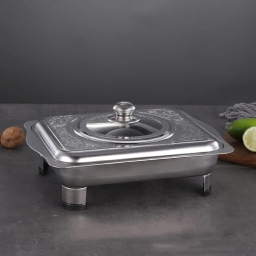 Matiko Stainless Steel Buffet Dish Rectangular Chafing Food Tray Chafer Pan with Lid Steam Table Pan for Wedding Parties Banquet Catering Events - Image 4