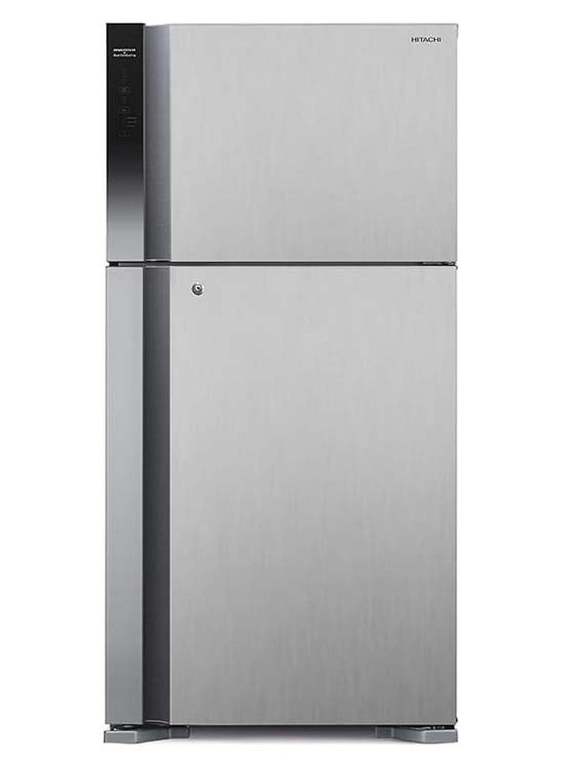 HITACHI 715L Gross And 510L Net Capacity Top Mount Double Door Refrigerator, 2 Doors Fridge With Dual Fan Cooling, Touch Screen Control, Twist Ice Tray 150 W RV715PUK7KPSV Silver - Image 1