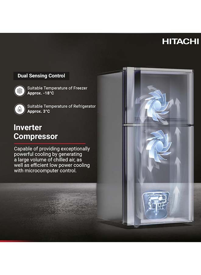 HITACHI 715L Gross And 510L Net Capacity Top Mount Double Door Refrigerator, 2 Doors Fridge With Dual Fan Cooling, Touch Screen Control, Twist Ice Tray 150 W RV715PUK7KPSV Silver - Image 3