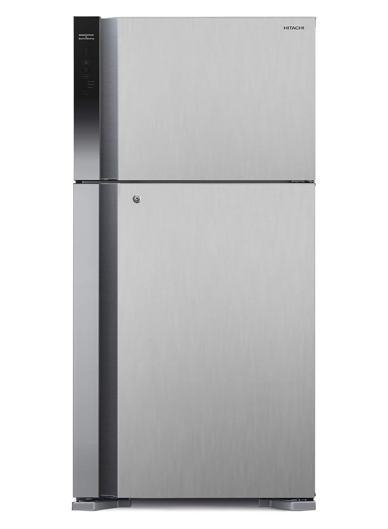 HITACHI 715L Gross And 510L Net Capacity Top Mount Double Door Refrigerator, 2 Doors Fridge With Dual Fan Cooling, Touch Screen Control, Twist Ice Tray 150 W RV715PUK7KPSV Silver - Image 1
