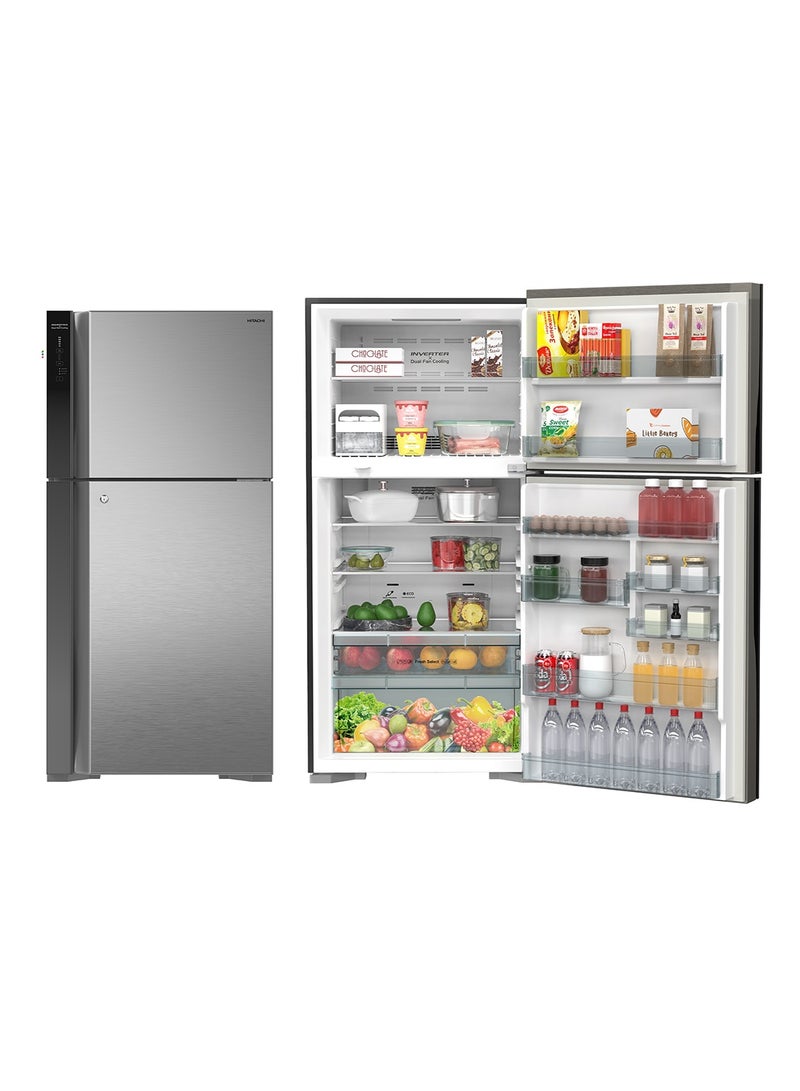HITACHI 715L Gross And 510L Net Capacity Top Mount Double Door Refrigerator, 2 Doors Fridge With Dual Fan Cooling, Touch Screen Control, Twist Ice Tray 150 W RV715PUK7KPSV Silver - Image 3