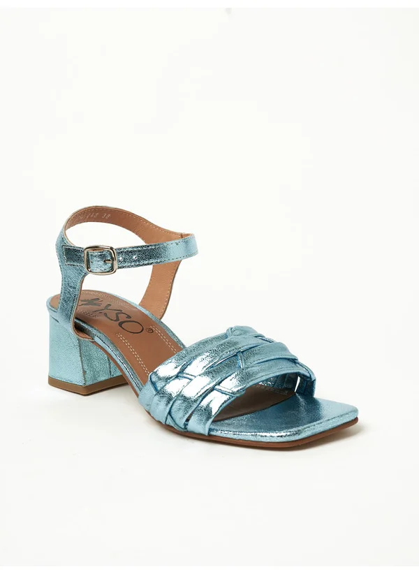 Y.so Y.SO Ladies Mid Heel Sandals Blue | Made In India