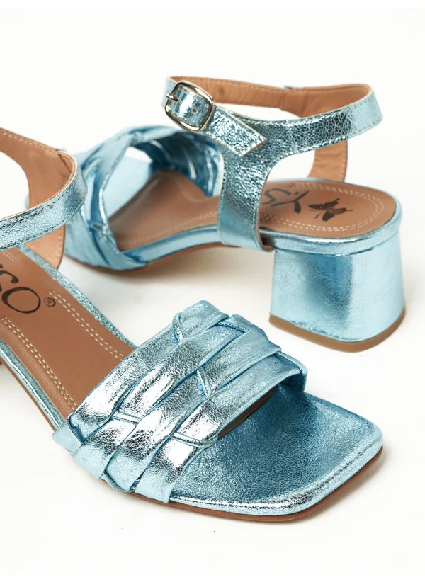 Y.so Y.SO Ladies Mid Heel Sandals Blue | Made In India