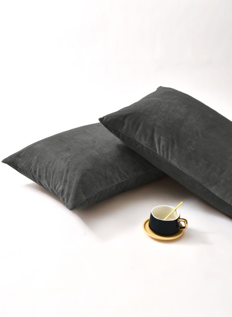 Master Home Textile Velvet Fitted Sheet Set, Queen Size - 3PCS,Fits 160 x 200 cm Bed, Soft & Cozy - Image 4
