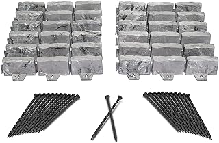 EasyFlex No-Dig Landscape Edging with Anchoring Spikes, 2.7 in. Tall Decorative Stone-Look Garden Border, 15 Foot Kit, - Image 1