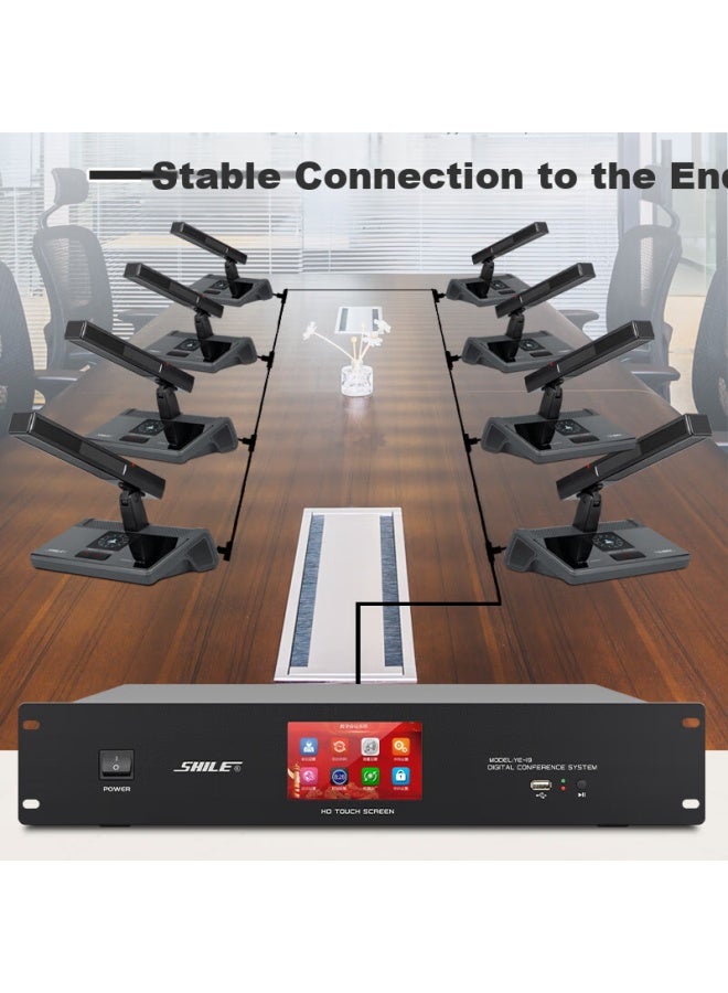 Shile Professional Wired Handheld Microphone Engineering Conference Microphone 8-core Network Cable Large Conference Desktop Rod Microphone Represents A Ye-19d - Image 4