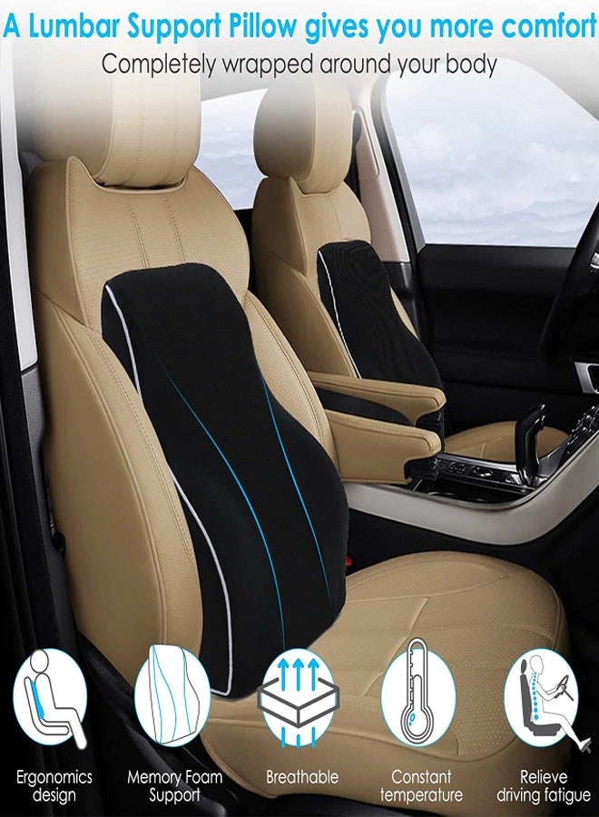 0TO1 TECH Ergonomic Lumbar Support Cushion, Memory Foam Back Support for Car Seat Office Chair Gaming Chair, Backrest with Skin-friendly Cover & Dual Adjustable Straps - Image 2