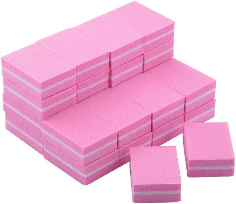 Yimart 20 Pcs Double-sided Mini Nail Buffer Block Colorful Sponge Nail Polish Sanding Buffer Strips Nail File Blocks Manicure Tools (Pink) - Image 5