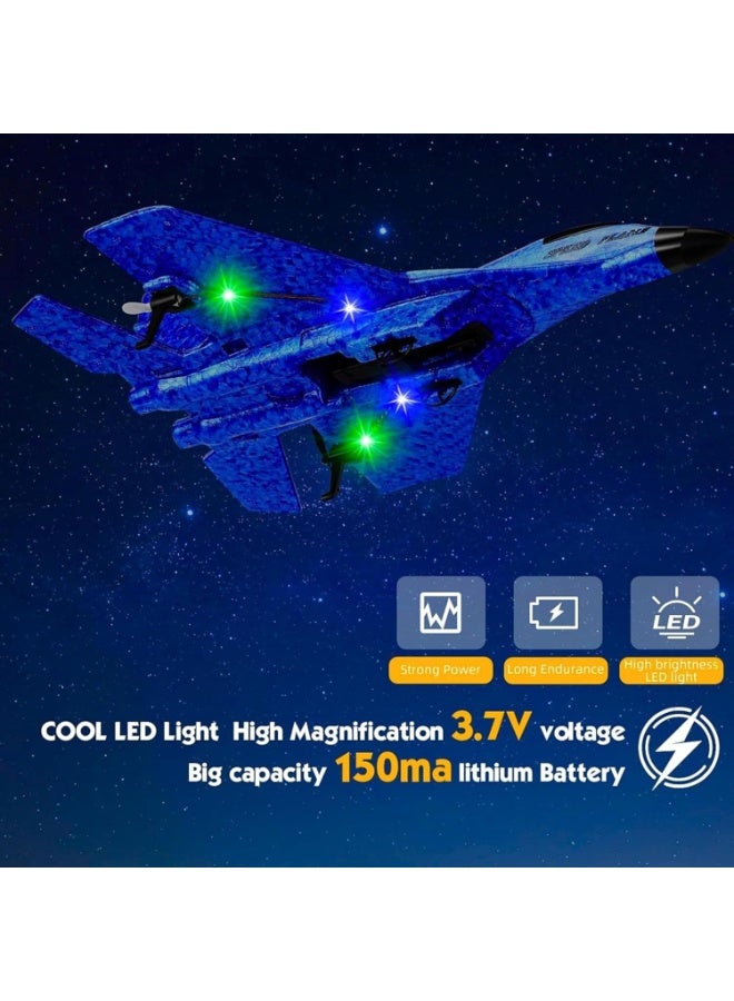 ARGT RC Airplane for Kids, 2.4GHz Remote Control Fighter Jet with LED Lights, EPP Foam Glider, 2 Battery, Indoor Outdoor Flying Toy Gift for Boys Girls - Image 5