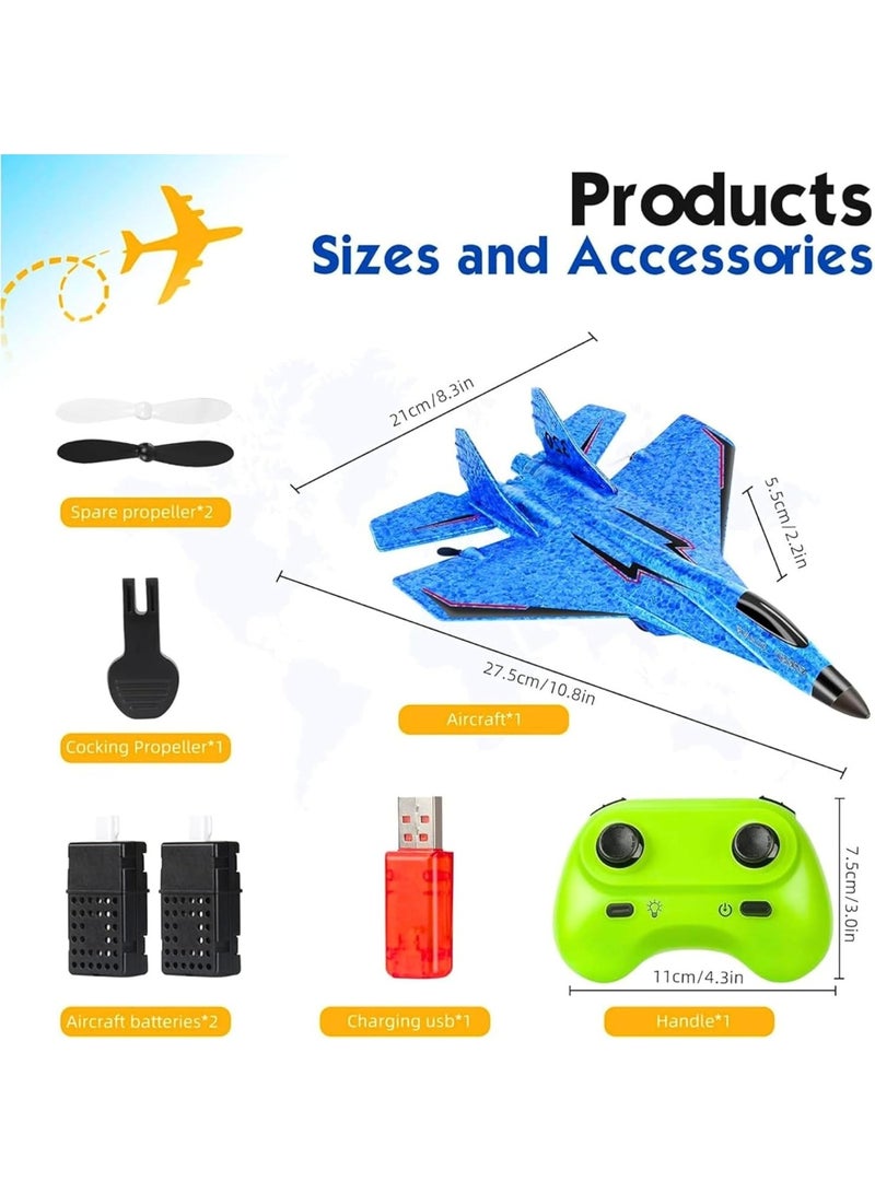ARGT RC Airplane for Kids, 2.4GHz Remote Control Fighter Jet with LED Lights, EPP Foam Glider, 2 Battery, Indoor Outdoor Flying Toy Gift for Boys Girls - Image 2