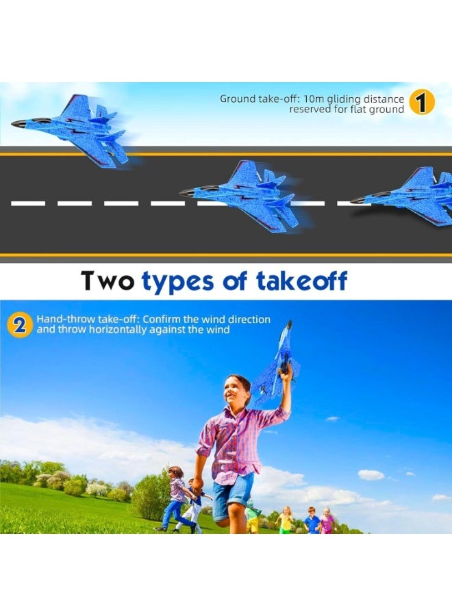 ARGT RC Airplane for Kids, 2.4GHz Remote Control Fighter Jet with LED Lights, EPP Foam Glider, 2 Battery, Indoor Outdoor Flying Toy Gift for Boys Girls - Image 4