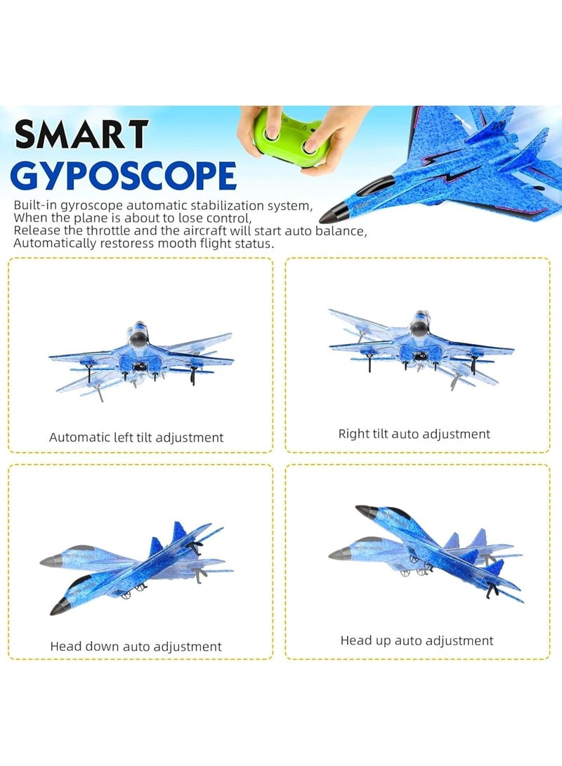 ARGT RC Airplane for Kids, 2.4GHz Remote Control Fighter Jet with LED Lights, EPP Foam Glider, 2 Battery, Indoor Outdoor Flying Toy Gift for Boys Girls - Image 3