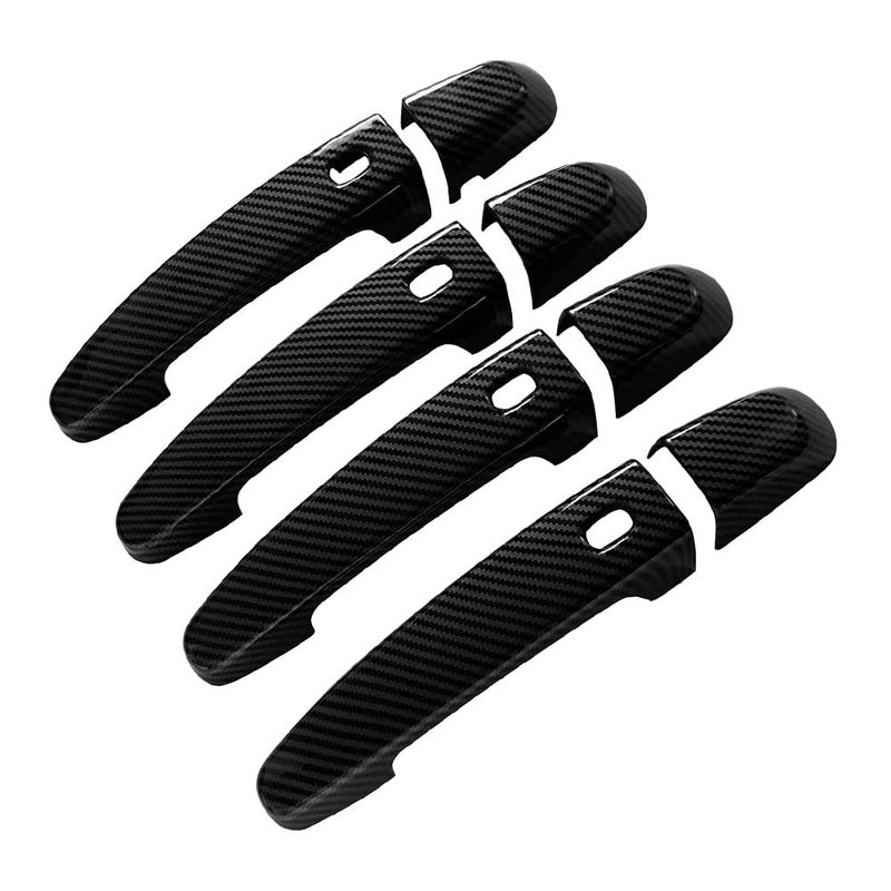 DEYTOP Door Handle Cover Compatible with Chevy Malibu Equinox 20182022 Blazer 20192022 Exterior Door Handle Protector Trim for Impala 20142020 with 4 Smart Keyhole Carbon Fiber Paint