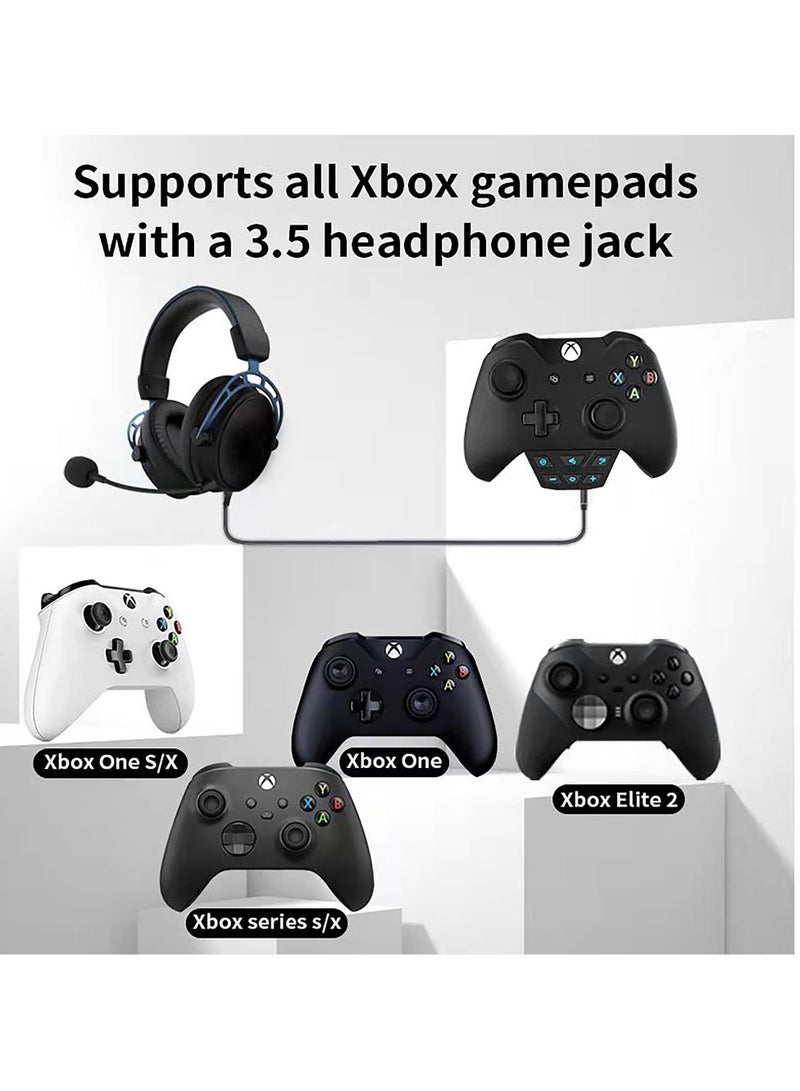Captaintech Headphone Adapter for Xbox One, Xbox Series Plug and Play Custom Chat While Gaming Audio Toggle One Button Mute Built-in Microphone Capability(Black) - Image 2