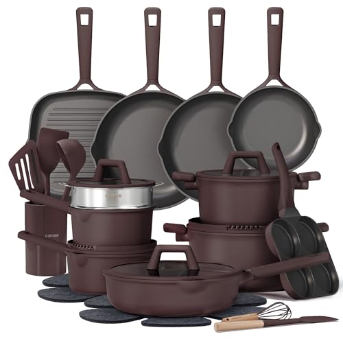 CAROTE 31PCS Pots and Pans Set, Nonstick Cookware Set Kitchen Non Stick Induction Titanium Cookware Non-toxic Granite Cooking set, PFOA Free - Image 1