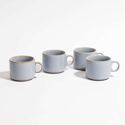 Beyond Homes Ceramic Tea Cups Set of 6 | Microwave & Dishwasher Safe Coffee Mugs | Elegant Printed Tea Cups for Home, Office & Gifting | 280 ml Each (Blue) - Image 4