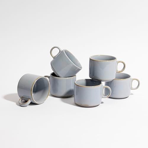 Beyond Homes Ceramic Tea Cups Set of 6 | Microwave & Dishwasher Safe Coffee Mugs | Elegant Printed Tea Cups for Home, Office & Gifting | 280 ml Each (Blue) - Image 5