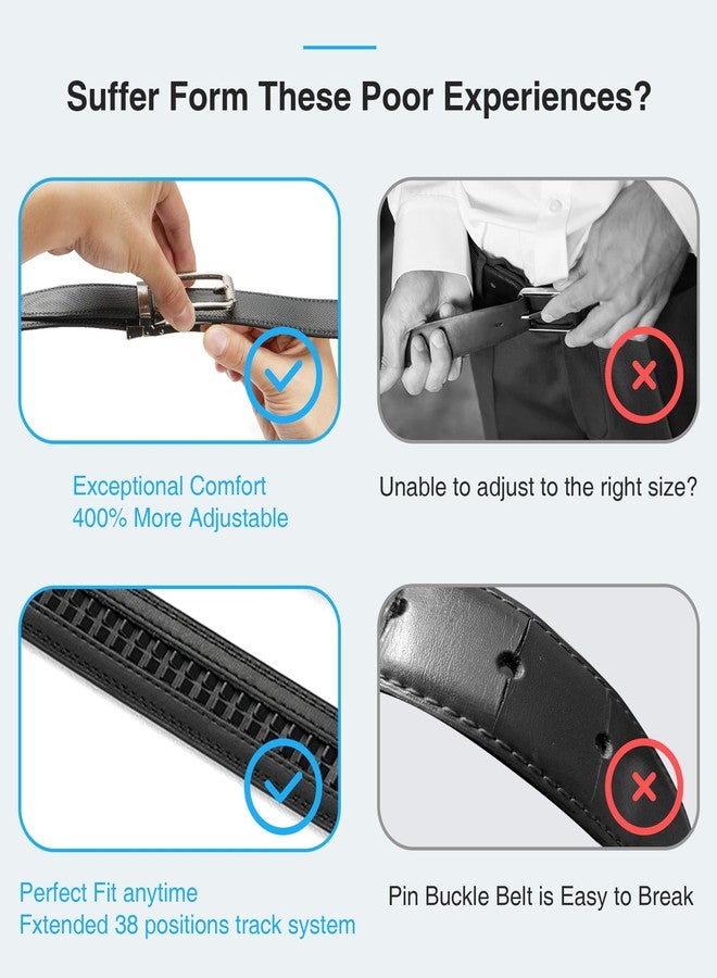 تشاورين حزام رجالي رسمي من تشاورين، عبوة من قطعتين، أسود/كونياك، مقاس 1 1/4 بوصة، قابل للتعديل من 36 إلى 42 بوصة عند الخصر - Image 2
