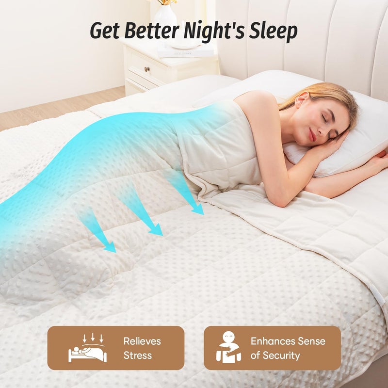 Wemore بطانية المبردة ذات الوزن 48 × 72 بوصة، 15 رطلاً، باللون الأزرق الرمادي الفاتح - Image 4