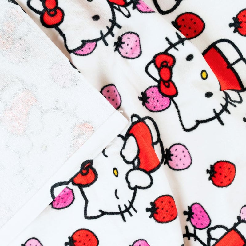 Franco Hello Kitty Oversized Bath Towel â€“ 100% Cotton Super Soft & Abosrbent - Strawberry Print â€“ 30â€ x 54â€ (Officially Licensed Product) by Franco - Image 5
