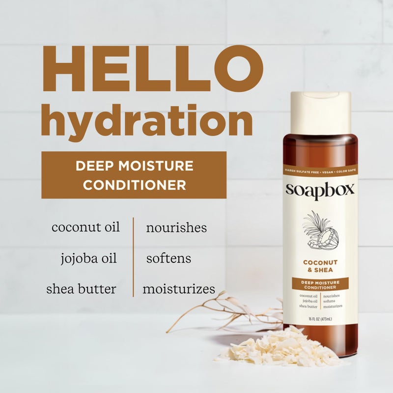 Soapbox Coconut Oil Conditioner, Sulfate & Paraben Free, Silicone Free, Color Safe, and Vegan Hair Conditioner (33.8 Ounces) - Image 4