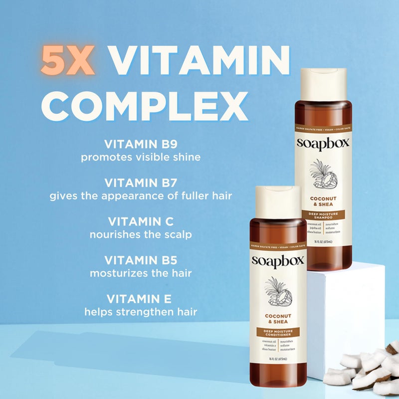 Soapbox Coconut Oil Conditioner, Sulfate & Paraben Free, Silicone Free, Color Safe, and Vegan Hair Conditioner (33.8 Ounces) - Image 5