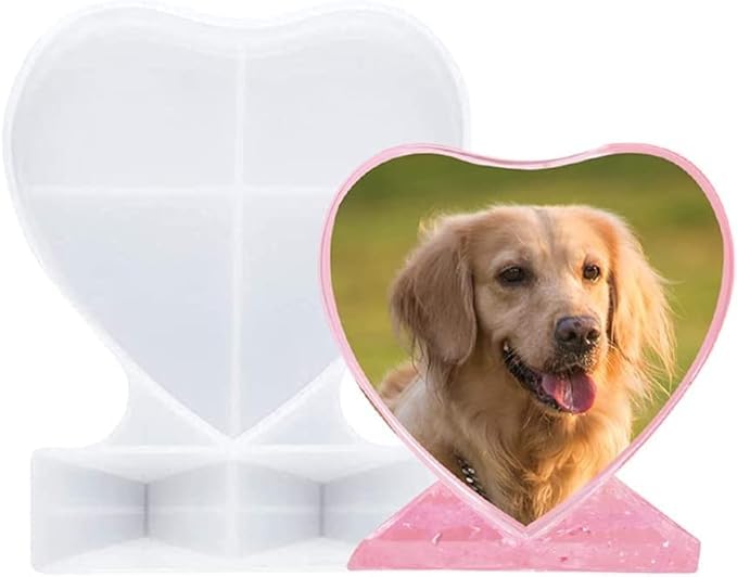 ADOERE ADOERE 1Pcs Heart Shape Photo Frame Silicone Resin Molds Picture Frame Epoxy Molds for Casting Craft Project Photos Display Tool Art Supplies Home Decor 