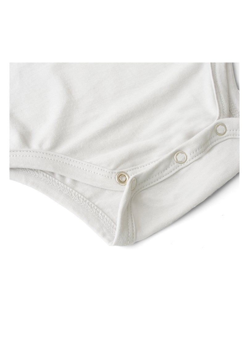 Anvi Baby Organic Bamboo Spandex Bodysuit- White 6 to 12 months  - Image 2