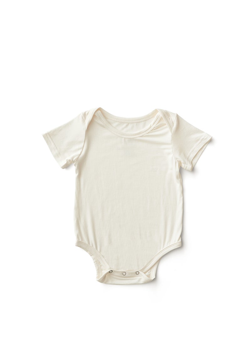 Anvi Baby Organic Bamboo Spandex Bodysuit- White 6 to 12 months  - Image 3