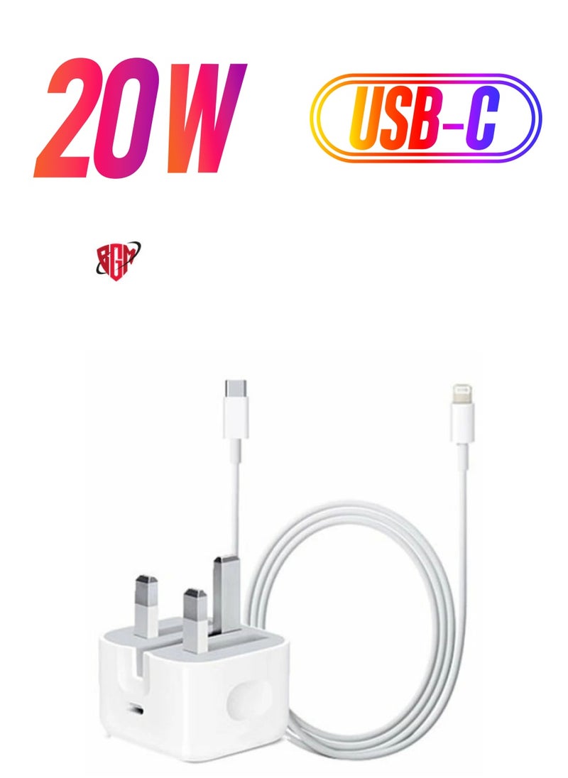 20W USB-C Power Adapter with Cable for iPhone 12, 12 Pro Max, and 12 Mini