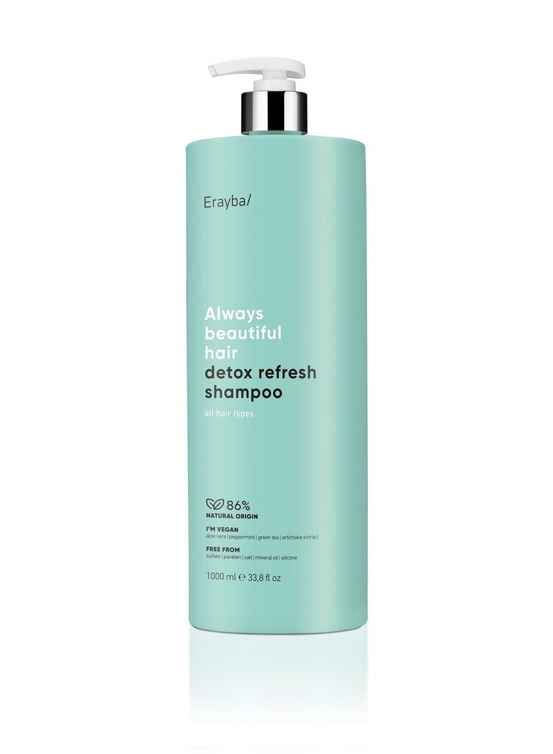 Erayba Detox Refresh Shampoo All Hair Types  Free From Sulfate Paraben Salt  1000Ml - Image 1