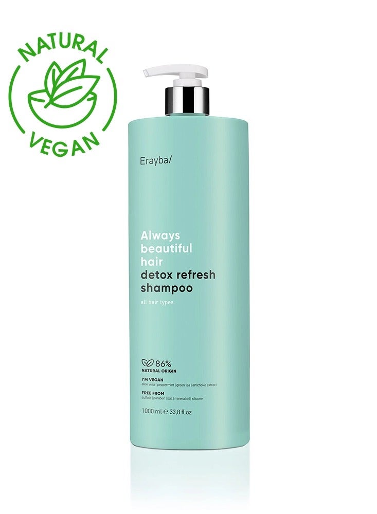 Erayba Detox Refresh Shampoo All Hair Types  Free From Sulfate Paraben Salt  1000Ml - Image 2