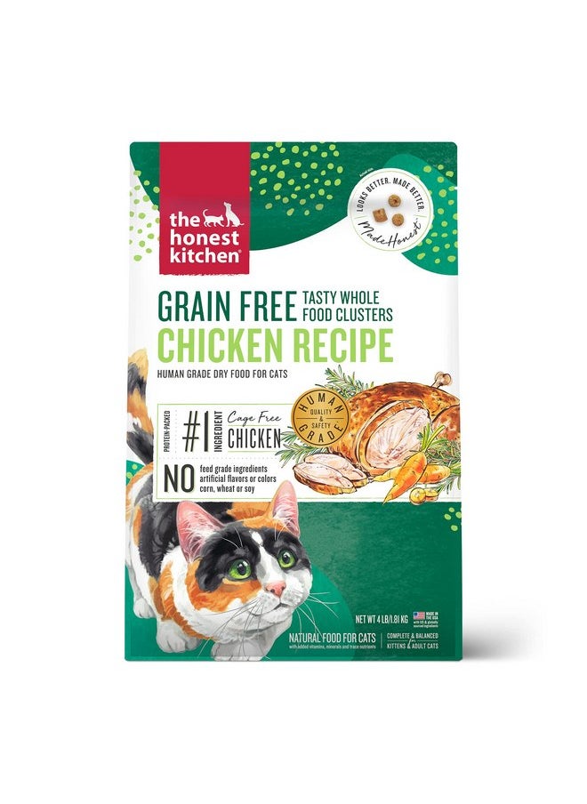 the honest kitchen - The Honest Kitchen Whole Food Clusters Grain Free Chicken Dry Cat Food, 4 lb Bag - Image 1