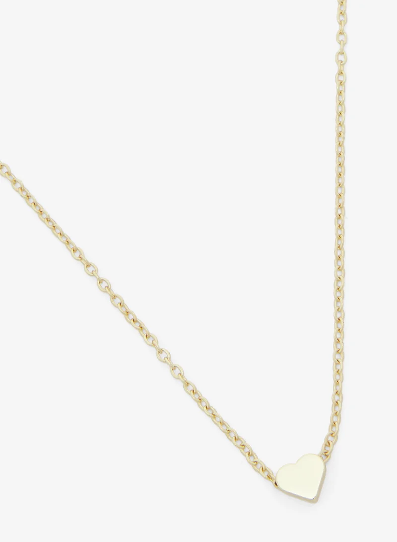 جينجر Layered Heart & Bow Charm Necklace