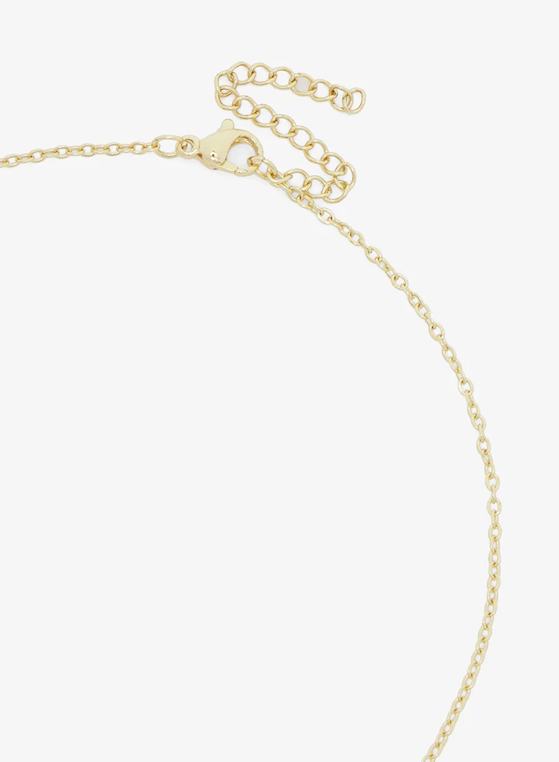 جينجر Layered Heart & Bow Charm Necklace
