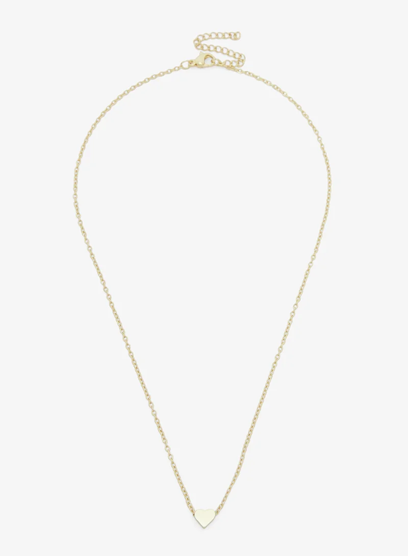 Ginger Layered Heart & Bow Charm Necklace