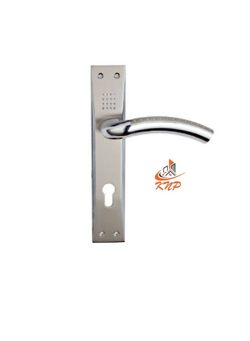KNP Door Handle On Plate 320-140L SN/CP - Image 2