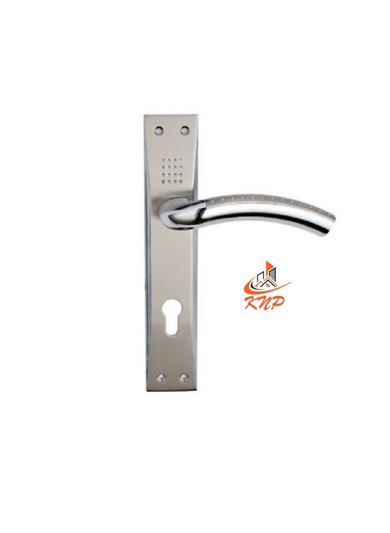 KNP Door Handle On Plate 320-140L SN/CP - Image 1