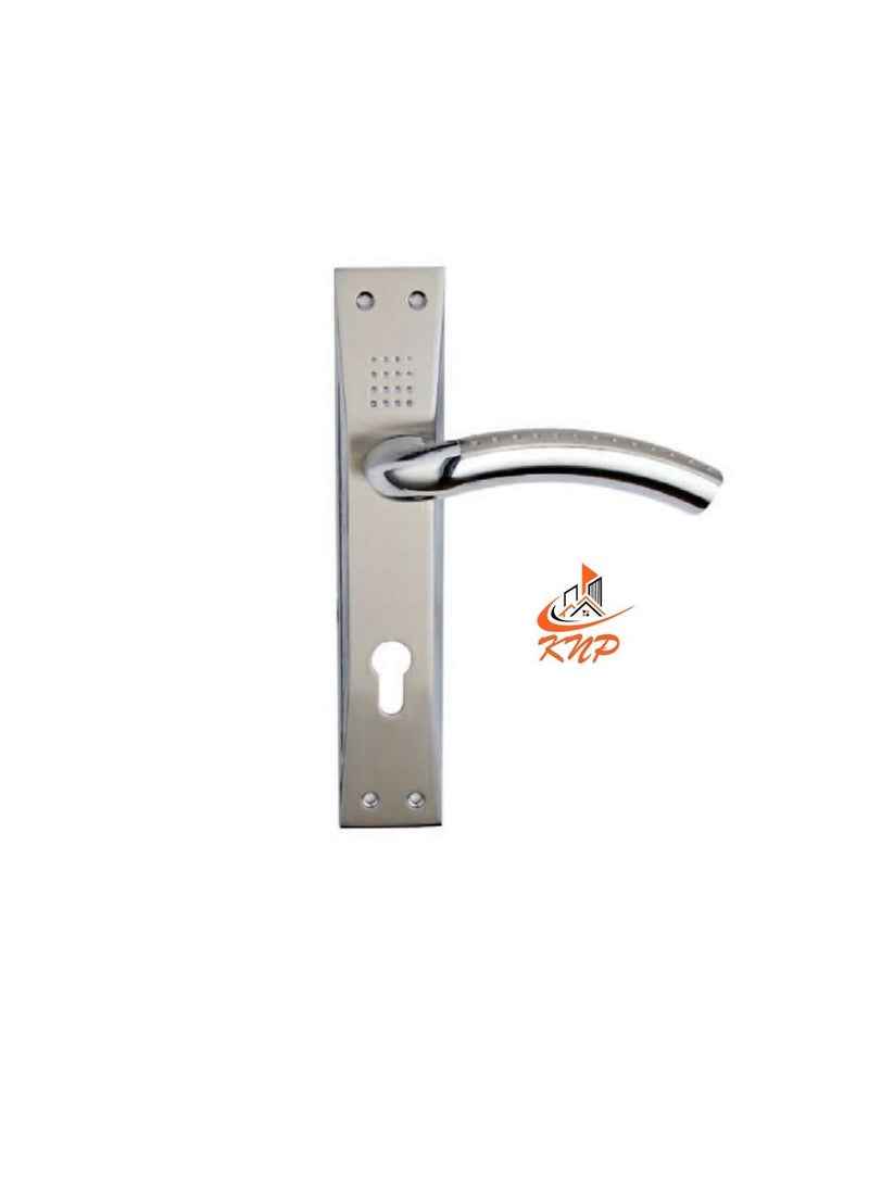KNP Door Handle On Plate 320-140L SN/CP - Image 3