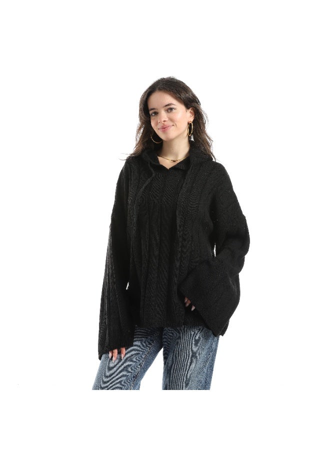 Andora Long Sleeves Self Patterened Knitted Pullover _ - Image 1