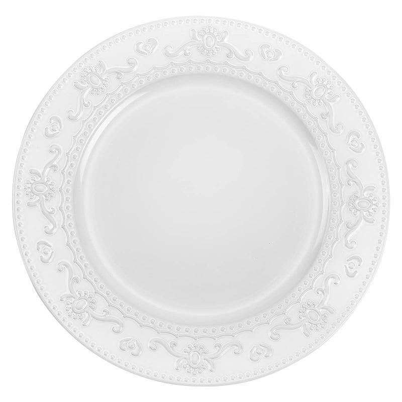 Brightalk 13-Inch Charger Plates, 6Pcs Dinner Plate Chargers Round Server Ware, White - Image 1